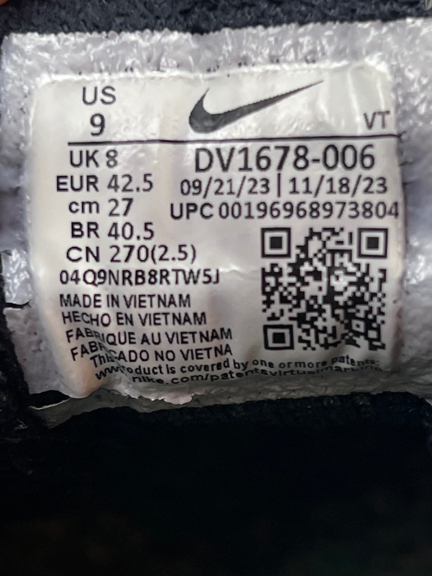 Nike Air VaporMax 2023 Flyknit Anthracite Black - buty sportowe, metka