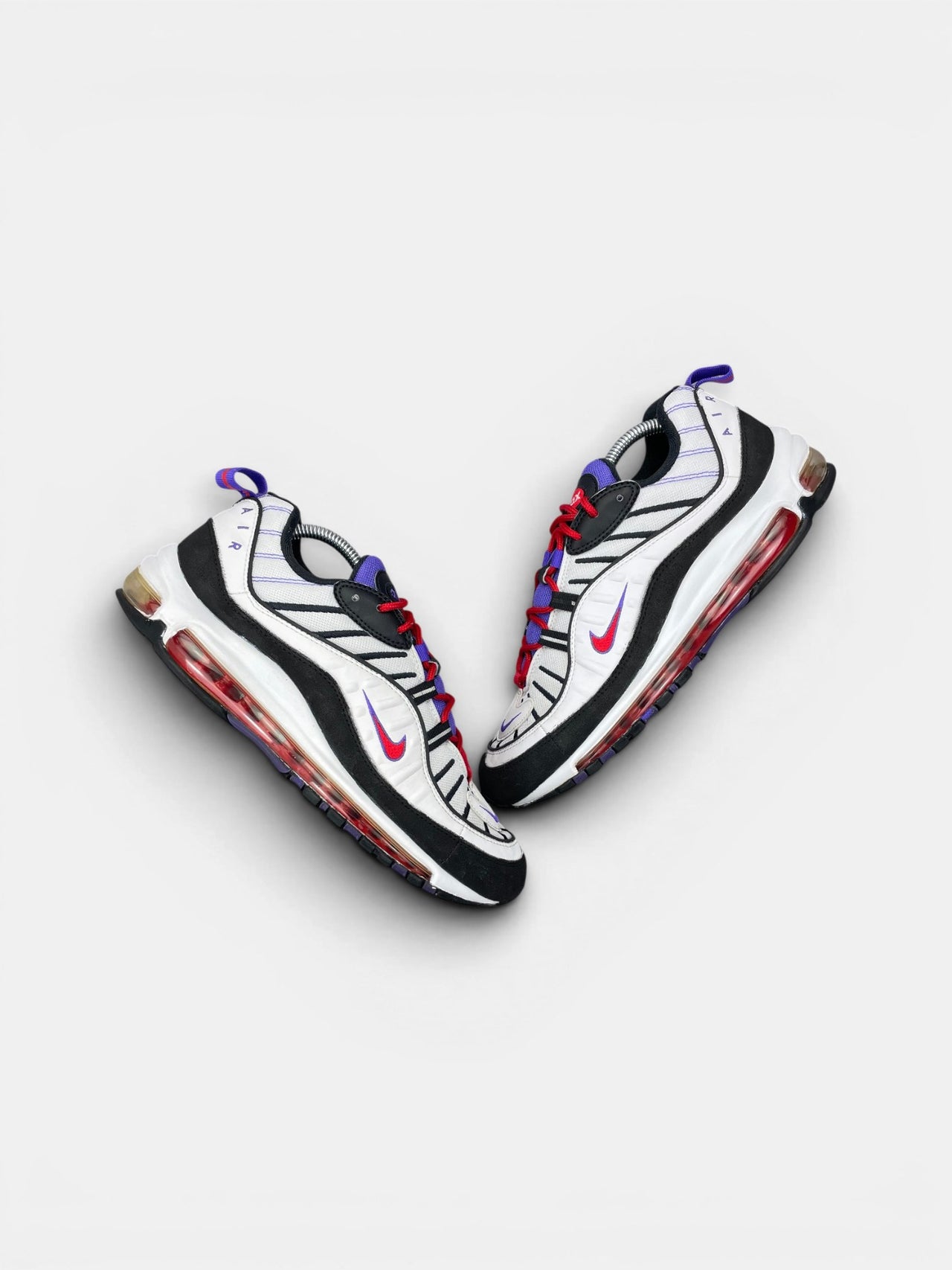 Nike Air Max 98 Raptors — buty sportowe męskie w bardzo dobrym stanie rozmiar 42.5, widok z góry na zewnętrzną stronę butów
