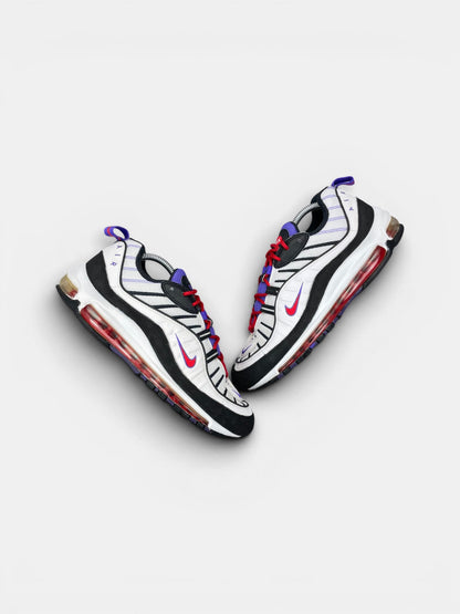 Nike Air Max 98 Raptors — buty sportowe męskie w bardzo dobrym stanie rozmiar 42.5, widok z góry na zewnętrzną stronę butów