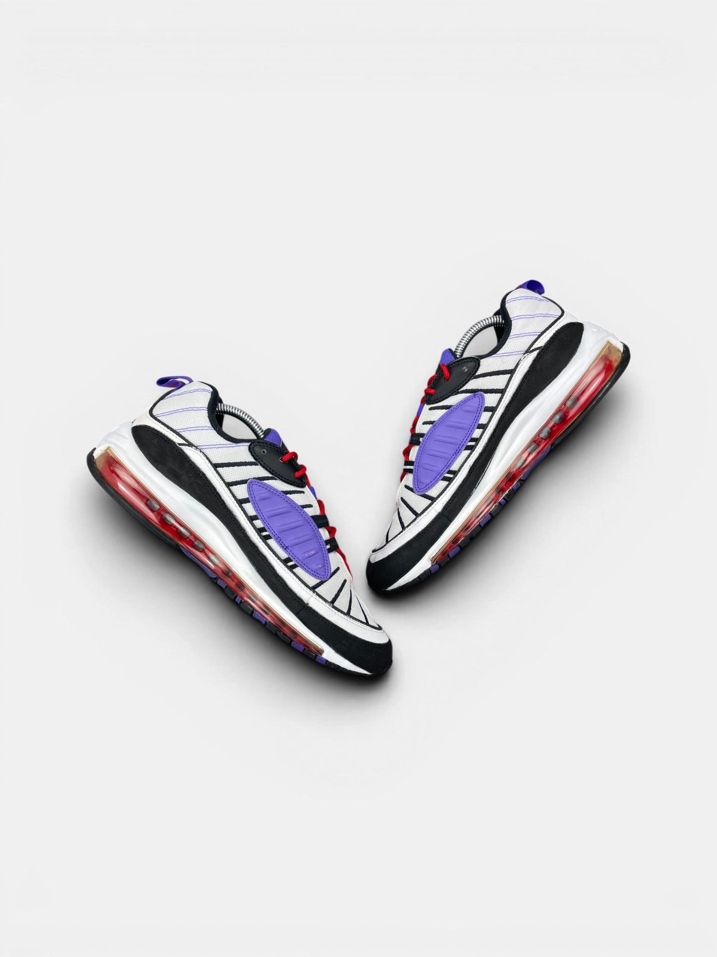 Nike Air Max 98 Raptors — buty sportowe męskie w bardzo dobrym stanie rozmiar 42.5, widok z góry na wewnętrzną stronę butów