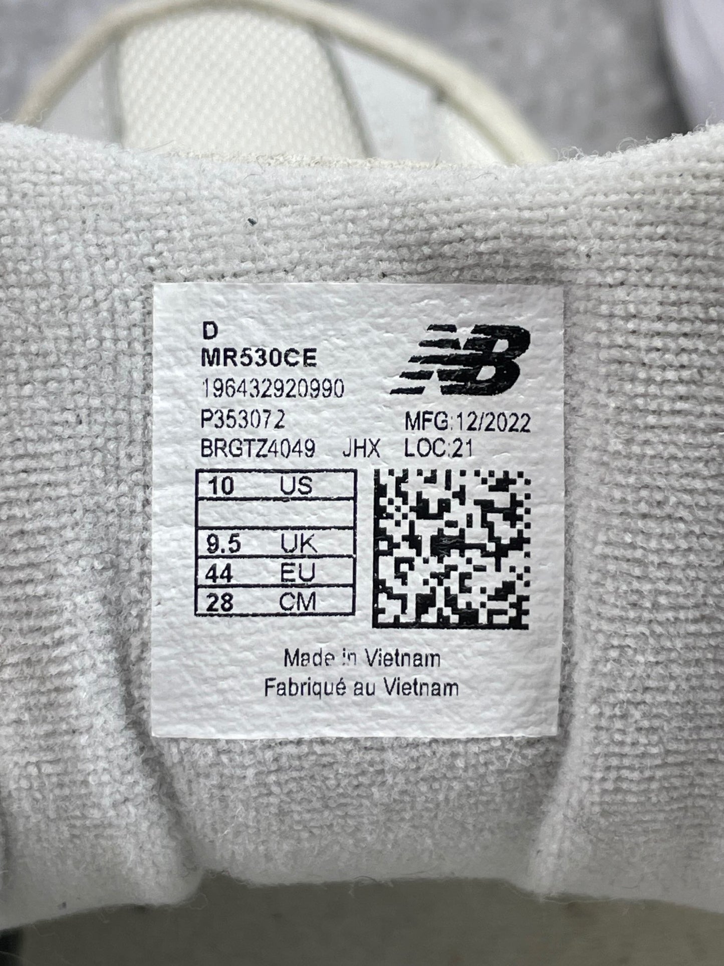 New Balance 530 Sea Salt - buty sportowe, metka