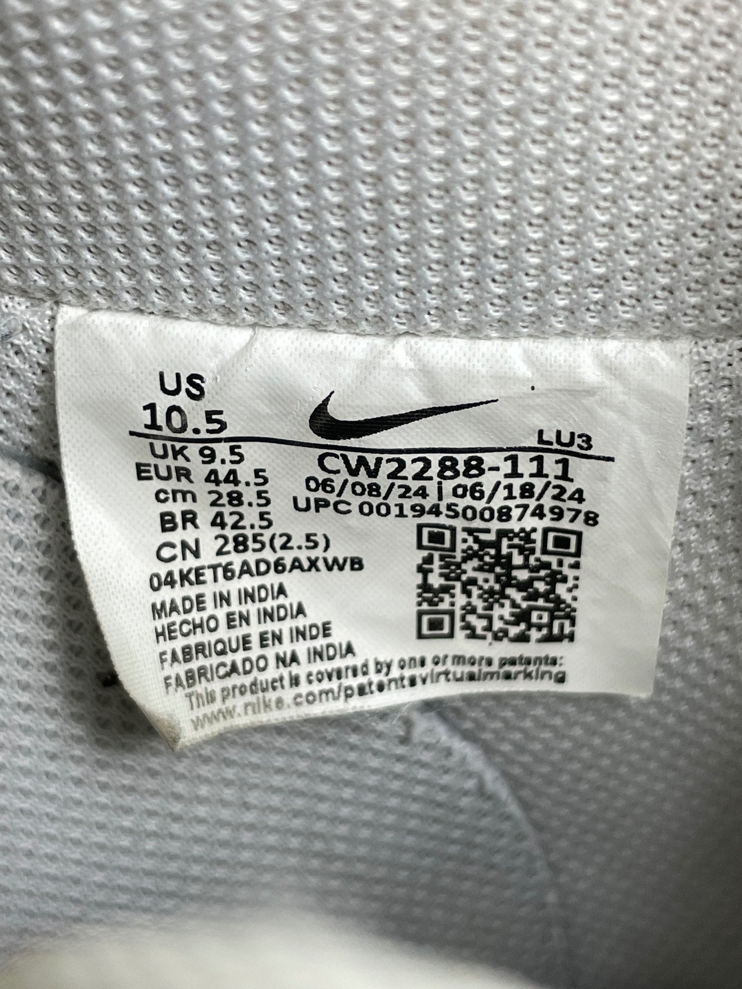 Nike Air Force 1 Low Triple White — buty sportowe męskie w bardzo dobrym stanie rozmiar 44.5, opcjonalne zdjęcie 2