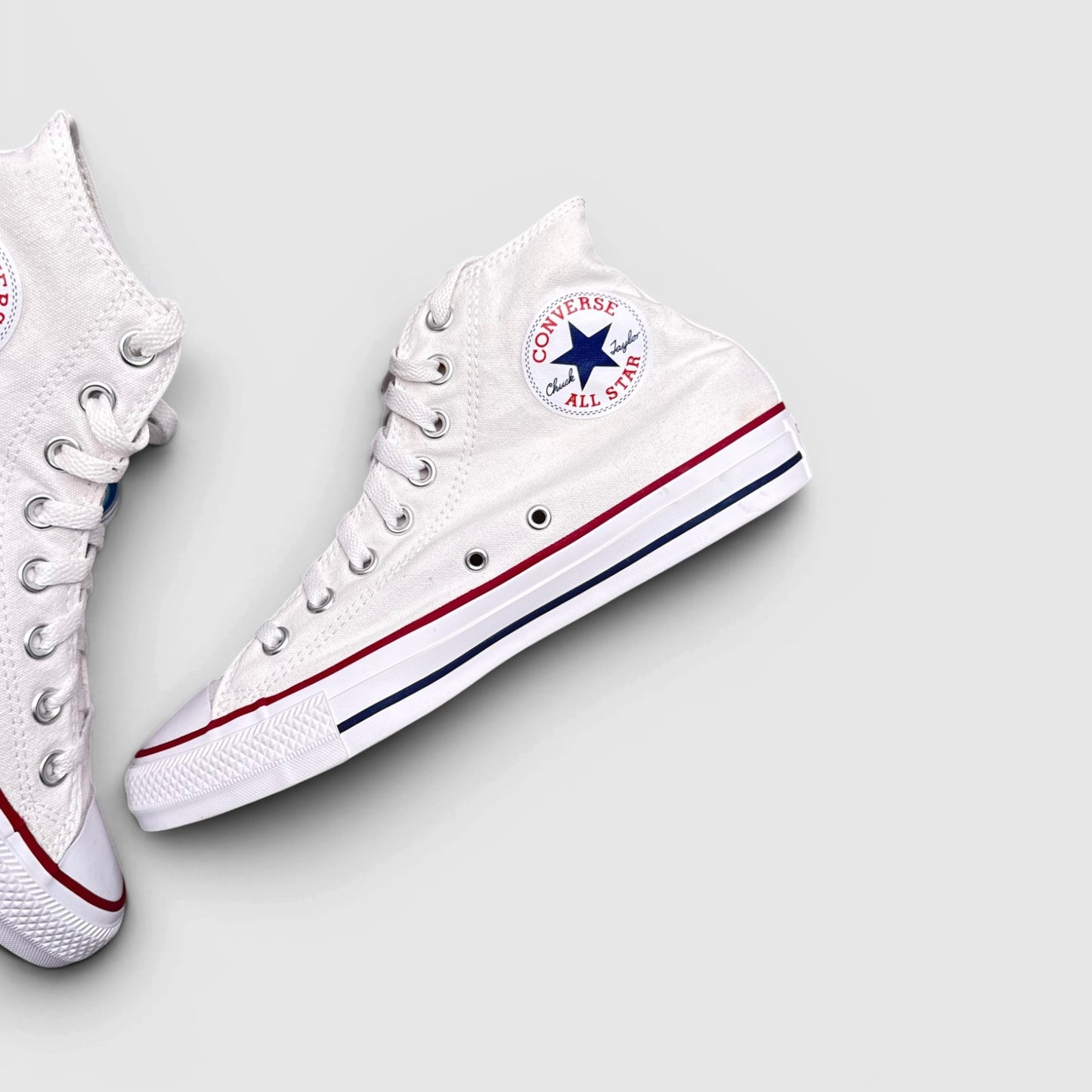 Converse Chuck Taylor All Star High Top Classic White — buty sportowe damskie w bardzo dobrym stanie rozmiar 39.5, boczny profil, prawa strona