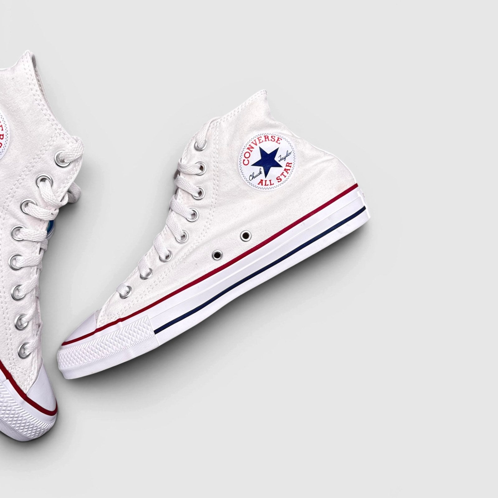 Converse Chuck Taylor All Star High Top Classic White — buty sportowe damskie w bardzo dobrym stanie rozmiar 39.5, boczny profil, prawa strona