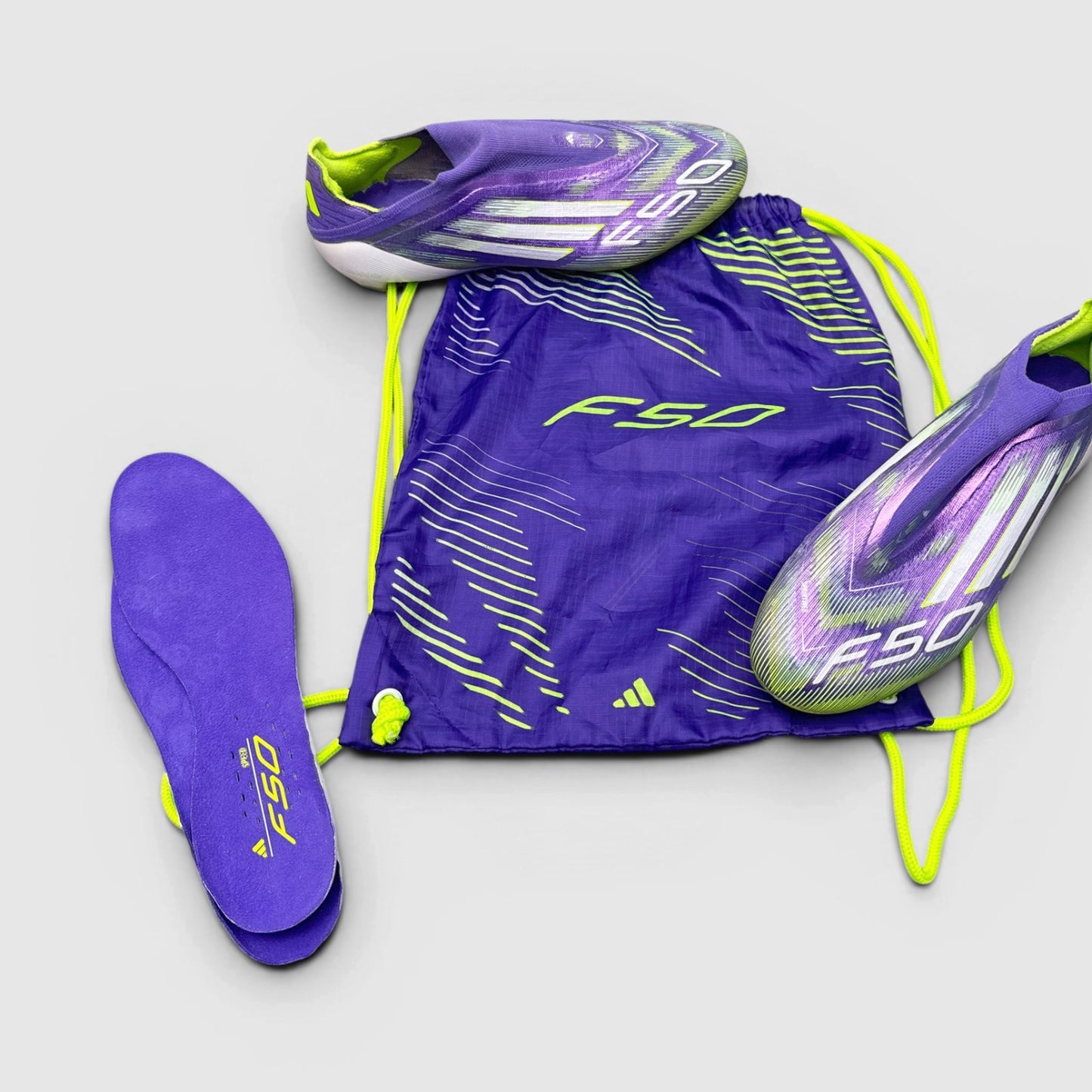 Adidas F50 Elite Laceless Firm Ground Radiant Blaze Pack — buty sportowe męskie w dobrym stanie rozmiar 44 2/3, detal