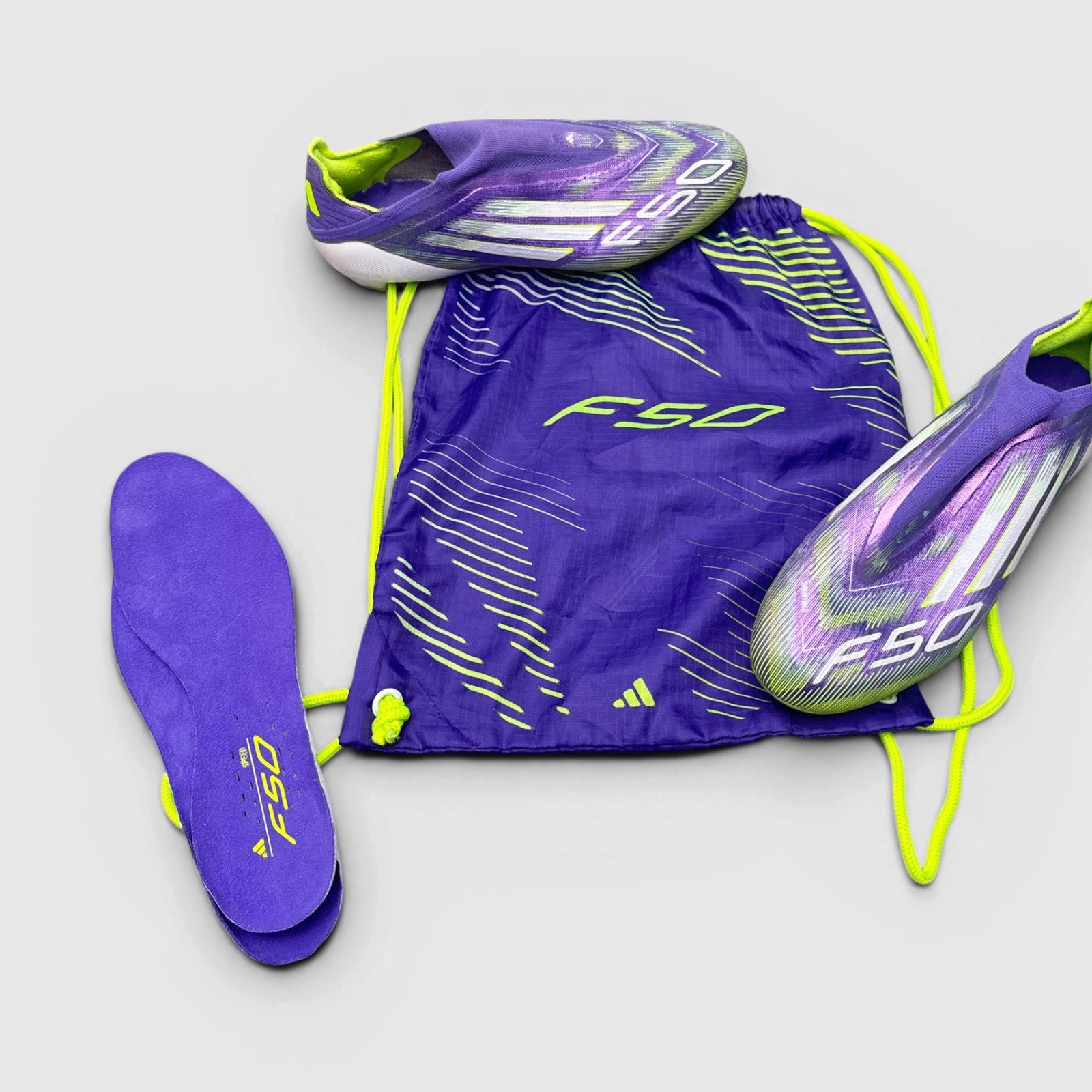 Adidas F50 Elite Laceless Firm Ground Radiant Blaze Pack — buty sportowe męskie w dobrym stanie rozmiar 44 2/3, detal