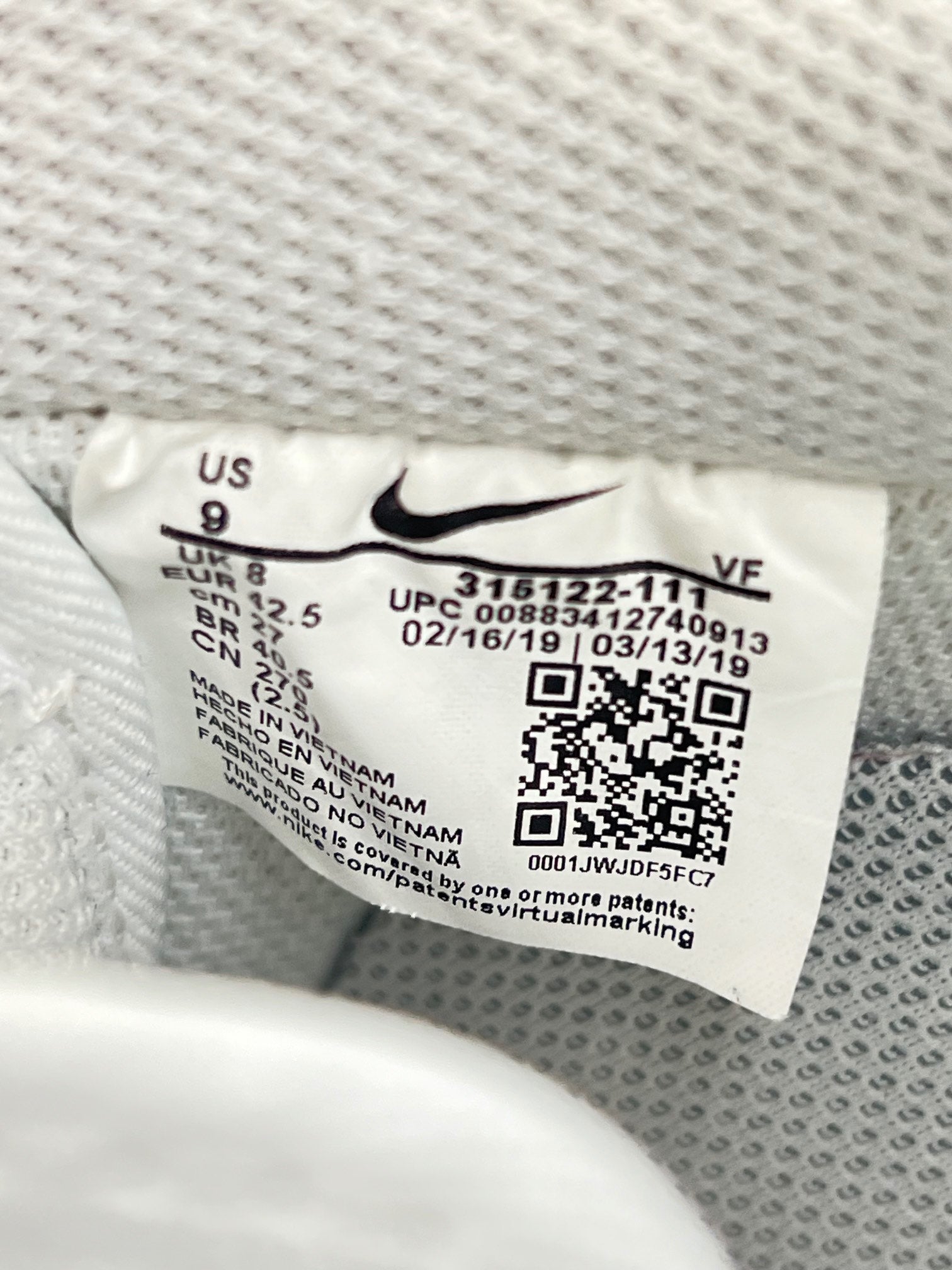 Nike Air Force 1 '07 Triple White - buty sportowe, metka
