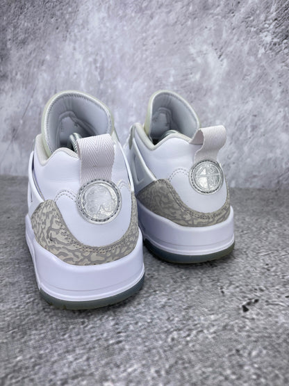 Jordan Spizike Low “White / Metallic Silver / Barely Blue / Neutral Grey” Metallic Silver / Barely Blue - buty sportowe, widok z tyłu