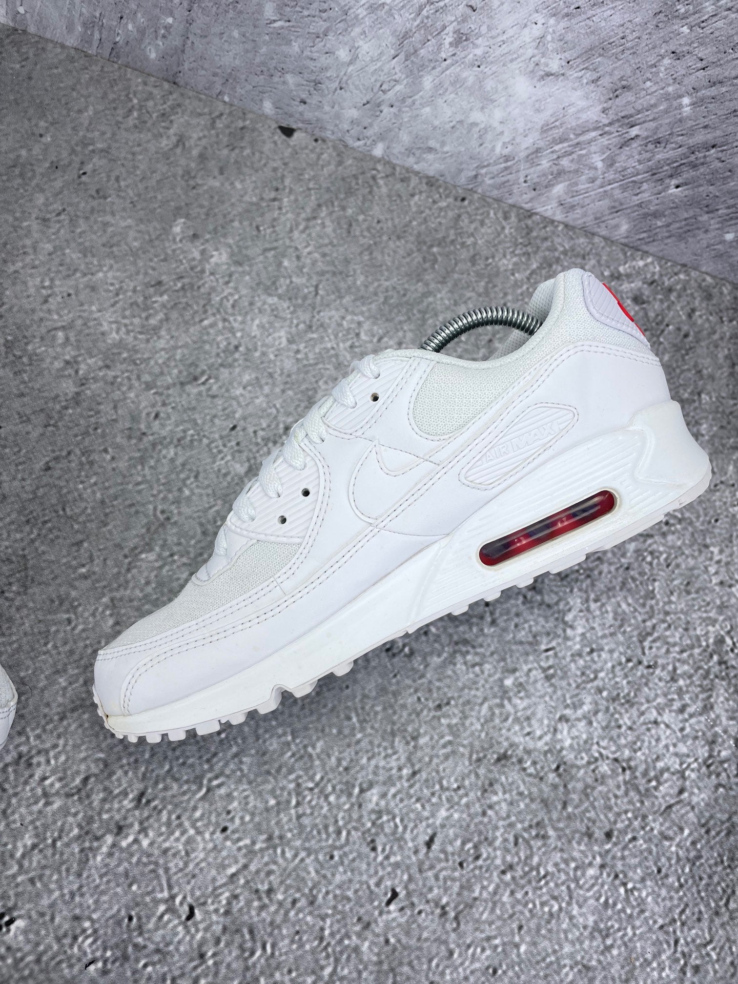 Nike Air Max 90 White Light Crimson - buty sportowe, wewnętrzny panel prawego buta