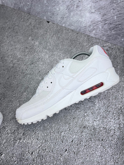 Nike Air Max 90 White Light Crimson - buty sportowe, wewnętrzny panel prawego buta