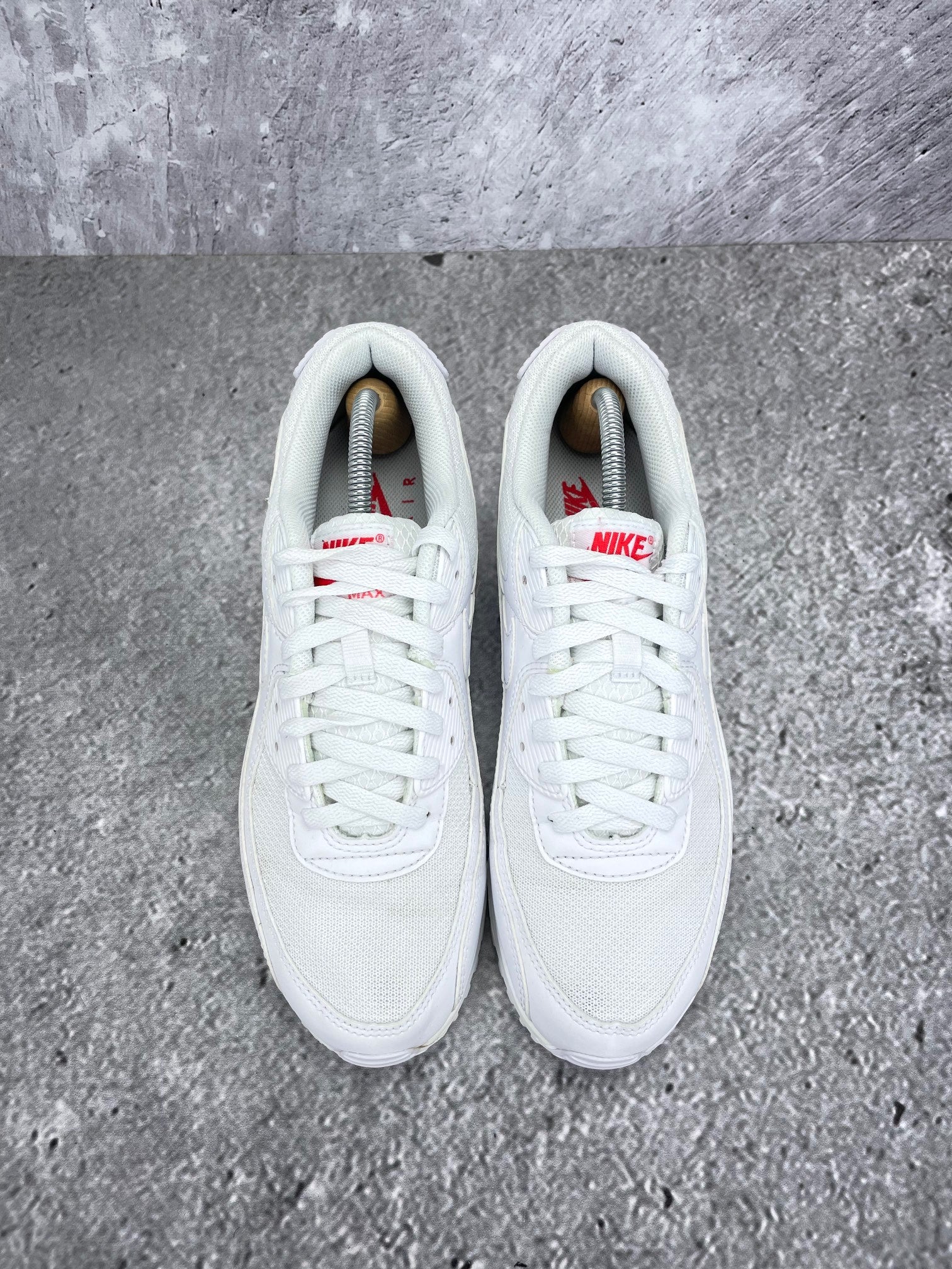 Nike Air Max 90 White Light Crimson - buty sportowe, widok z góry