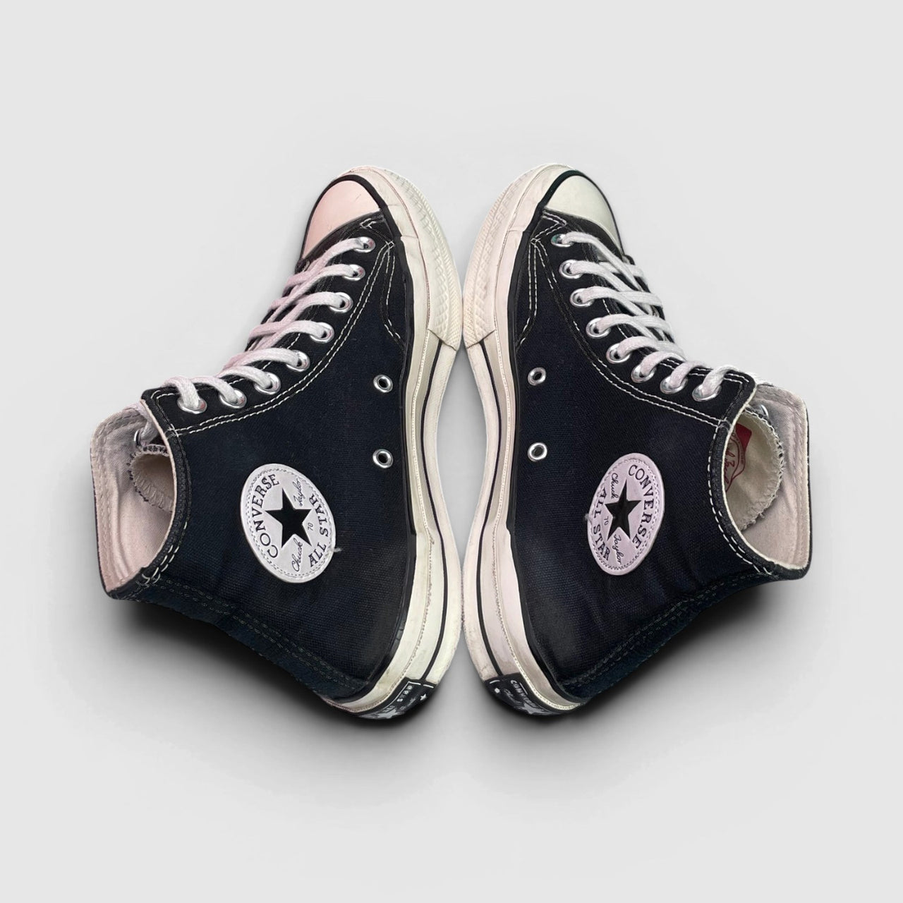 Converse Chuck 70 Hi Black — buty sportowe damskie w bardzo dobrym stanie rozmiar 39.5, widok z góry