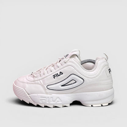 Fila Disruptor — buty sportowe damskie w bardzo dobrym stanie rozmiar 39, boczny profil, lewa strona