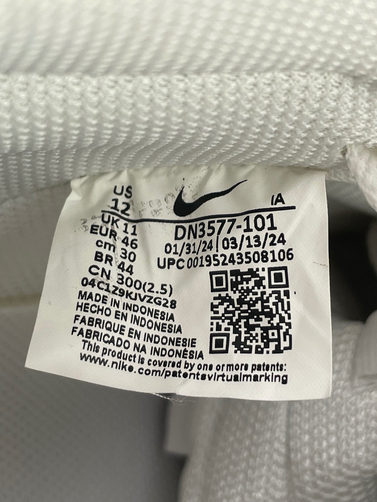 Nike Court Vision Mid Next Nature — buty sportowe męskie nowe rozmiar 46, etykieta z kodem modelu DN3577-101