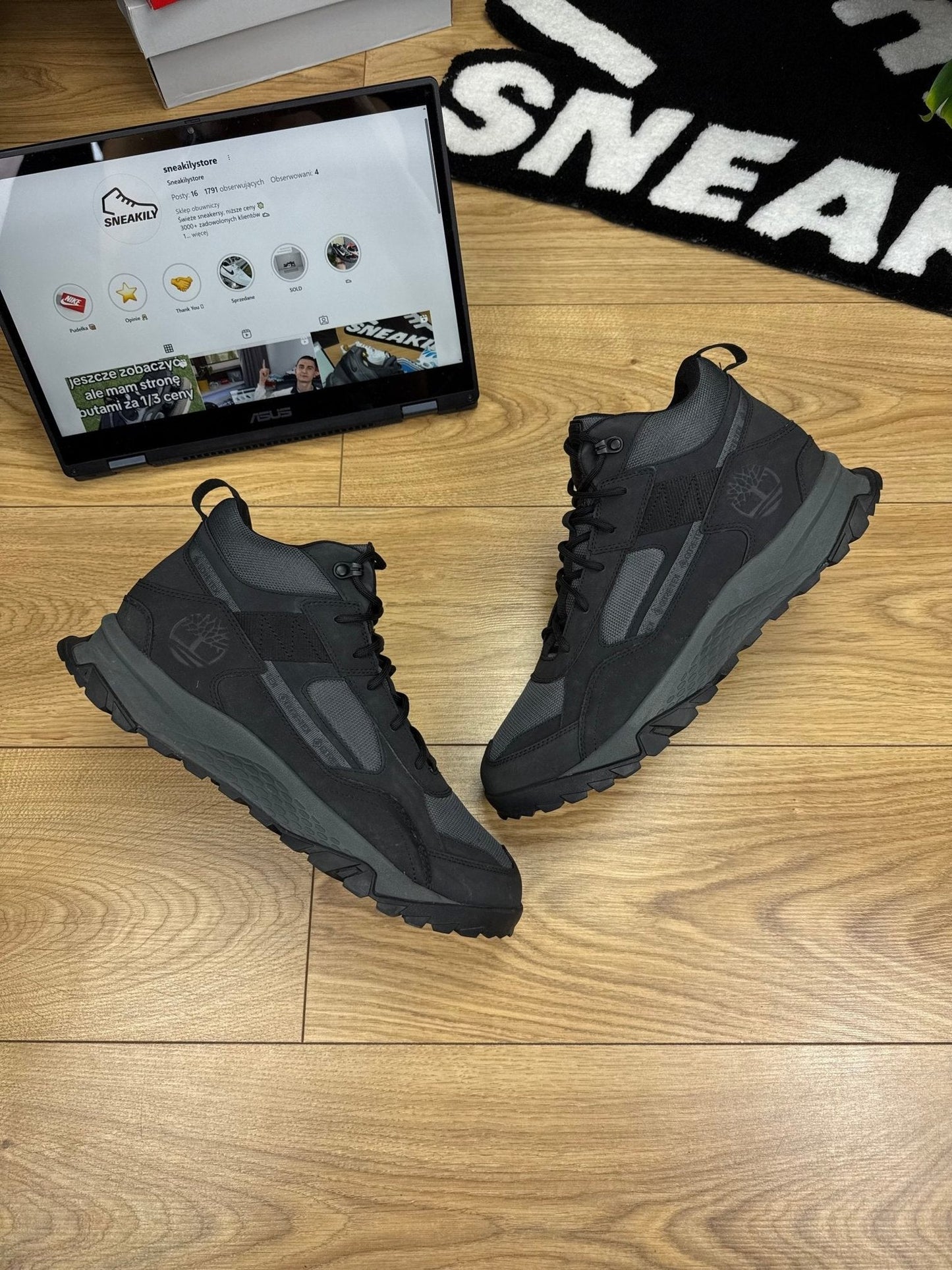 Timberland Lincoln Peak Mid GTX Lincoln Peak GTX — buty sportowe męskie w bardzo dobrym stanie rozmiar 44.5, widok z góry na zewnętrzną stronę butów