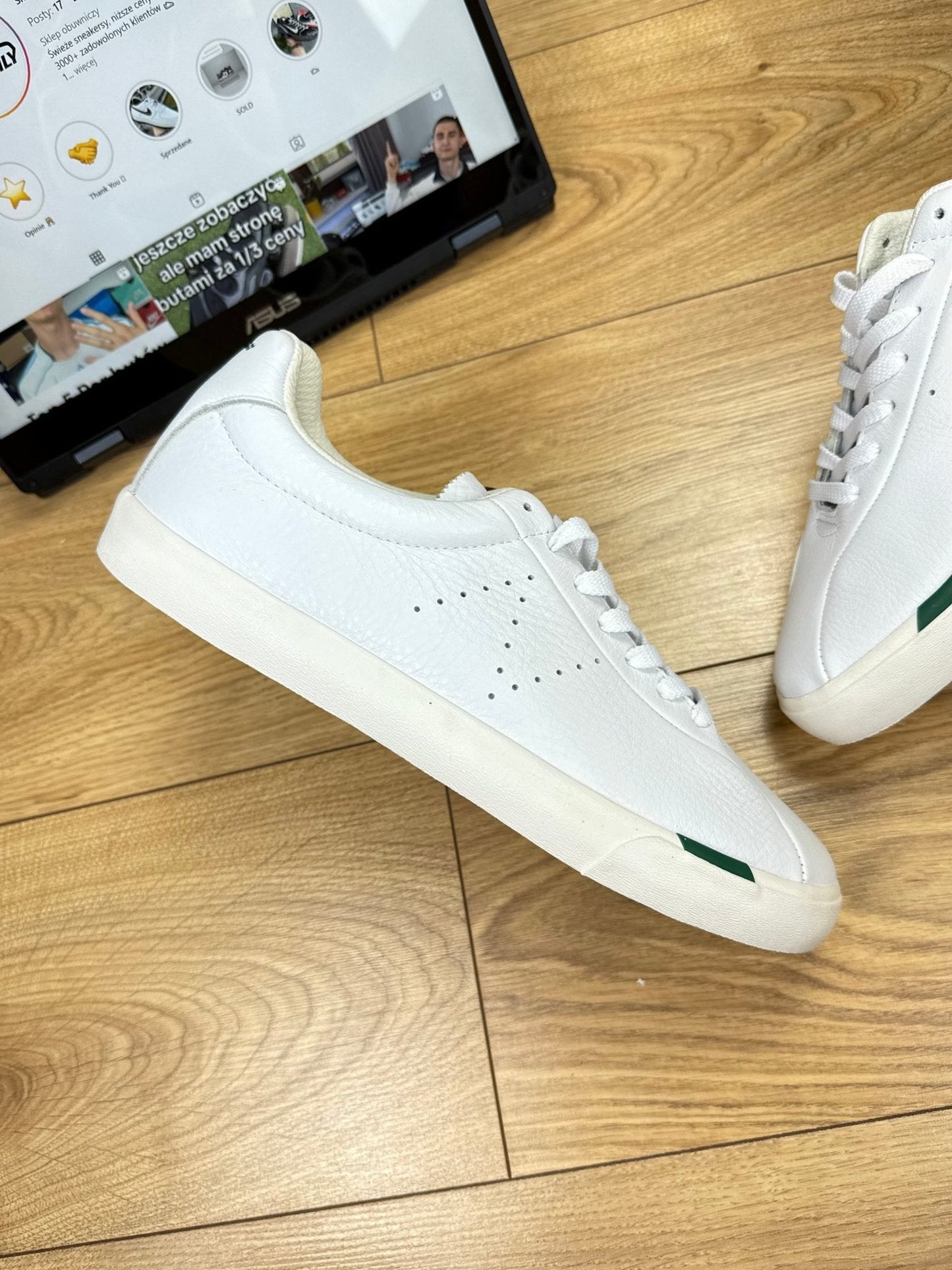 New Balance Numeric 22 “White / Green” Numeric 22 White Green — buty sportowe męskie nowe rozmiar 46.5, zewnętrzny panel lewego buta