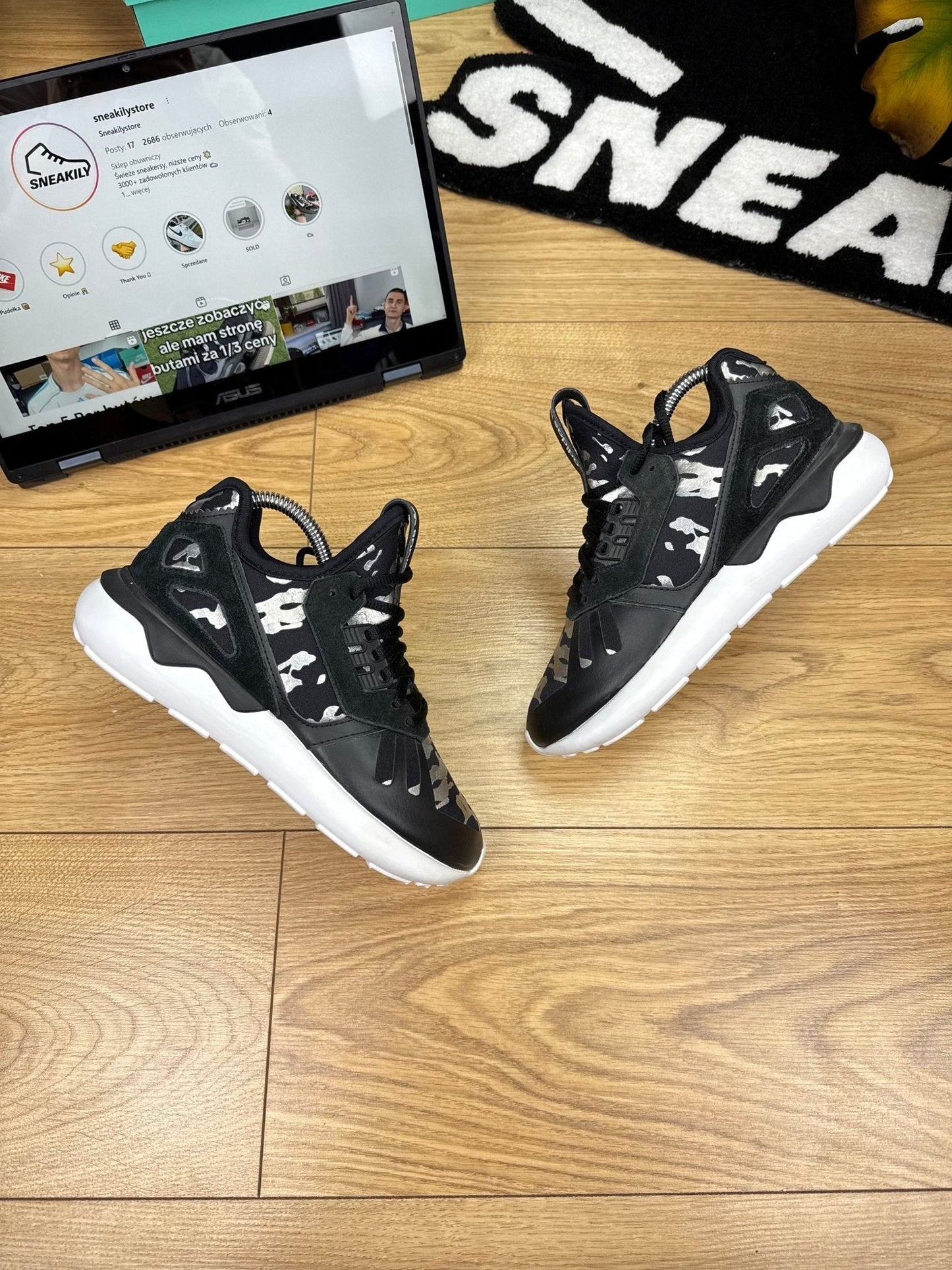 Adidas Tubular Runner Tubular Runner Black Silver — buty sportowe damskie nowe rozmiar 36, zewnętrzny panel prawego buta