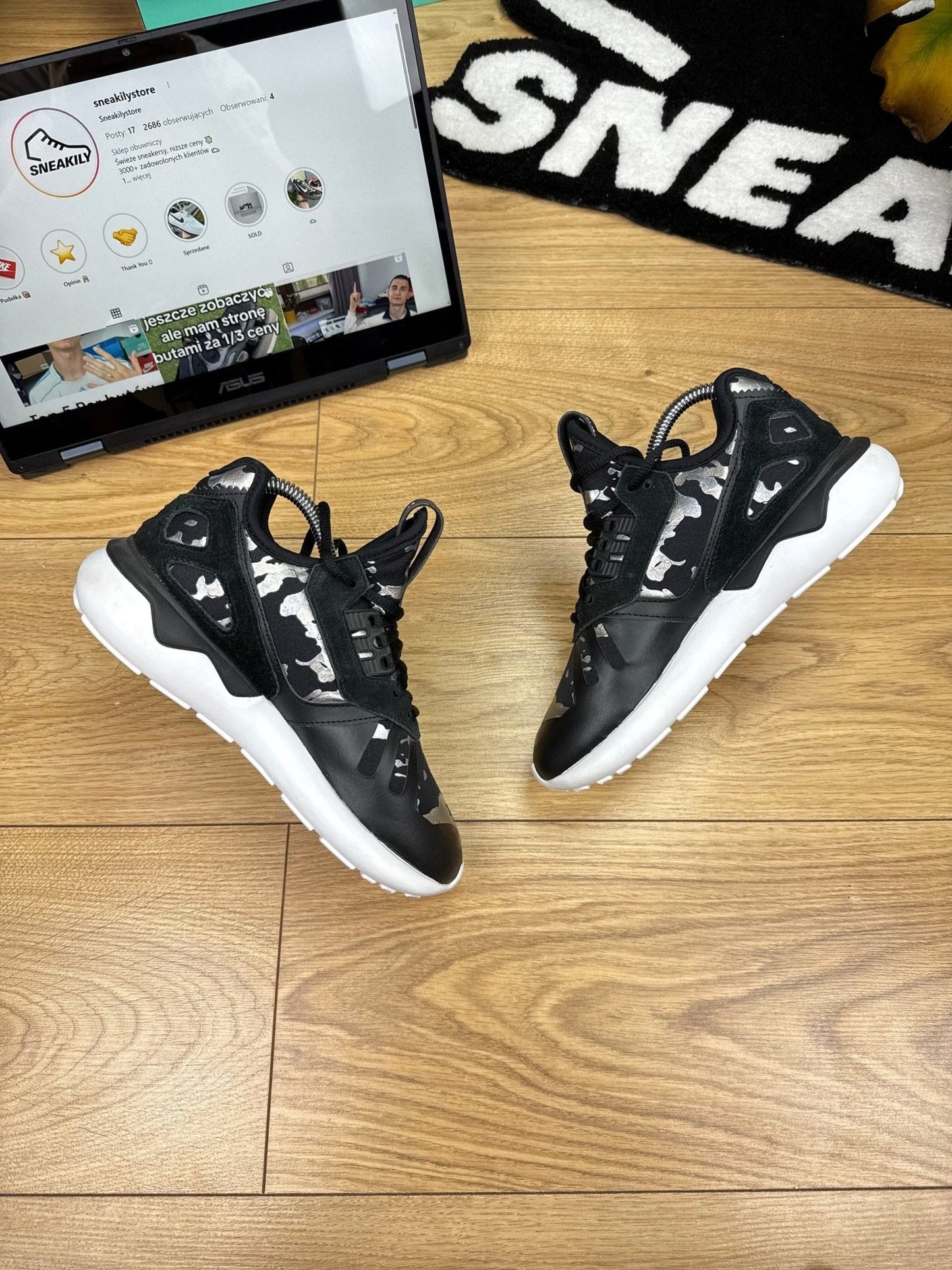 Adidas Tubular Runner Tubular Runner Black Silver — buty sportowe damskie nowe rozmiar 36, wewnętrzny panel lewego buta